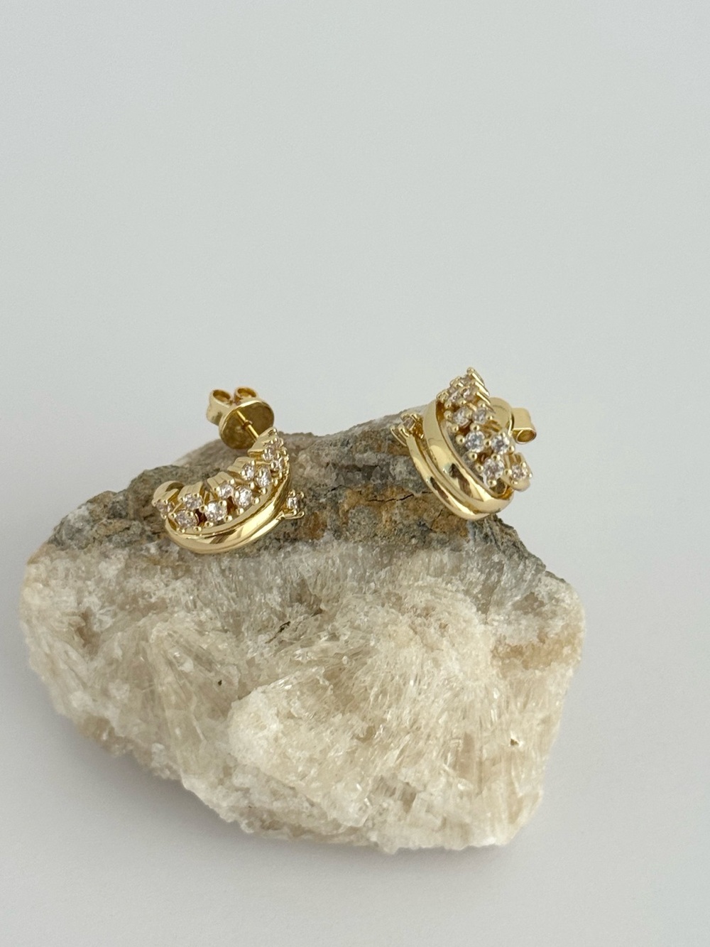 Monia Open hoop Stud Earrings - Picture 2 of 5